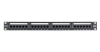 Коммутационная панель NETLAN 19", 1U, 24 порта, Кат.5e, неэкранированная, черная
